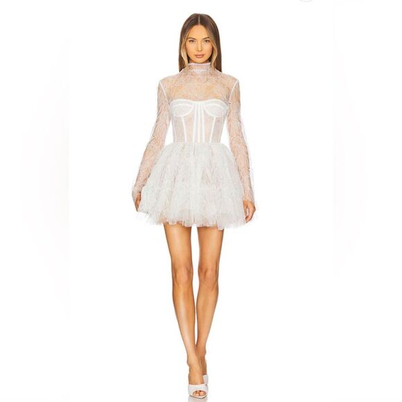 NWOT Maraya Arabella Lace Mini Dress in WhiteBronx and Banco, size XS - Picture 1 of 16